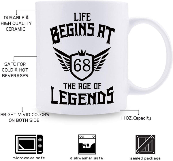 68th Birthday Gifts for Women - 1951 Birthday Gifts for Women, 68 Years Old Birthday Gifts Coffee Mug for Mom, Wife, Friend, Sister, Her, Colleague, Coworker - 11oz