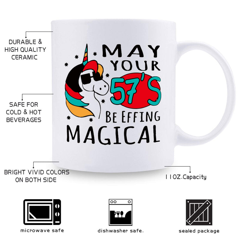 57th Birthday Gifts for Women - 1962 Birthday Gifts for Women, 57 Years Old Birthday Gifts Coffee Mug for Mom, Wife, Friend, Sister, Her, Colleague, Coworker - 11oz
