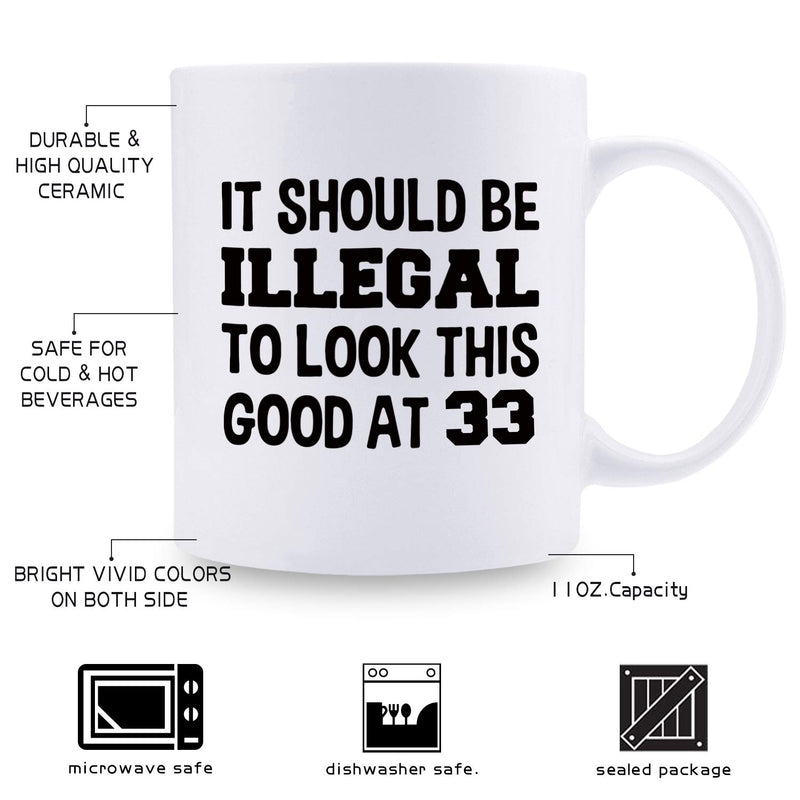 33rd Birthday Gifts for Women - 1986 Birthday Gifts for Women, 33 Years Old Birthday Gifts Coffee Mug for Mom, Wife, Friend, Sister, Her, Colleague, Coworker - 11oz