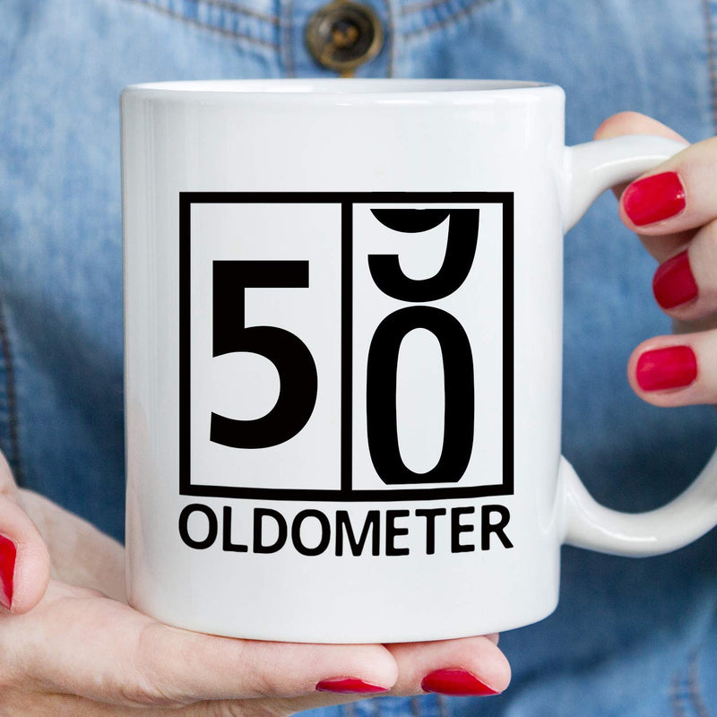 50th Birthday Gifts for Women - 1969 Birthday Gifts for Women, 50 Years Old Birthday Gifts Coffee Mug for Mom, Wife, Friend, Sister, Her, Colleague, Coworker, Oldometer Mug - 11oz