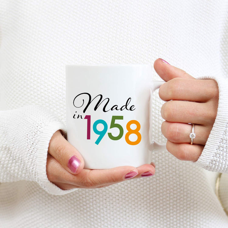 61st Birthday Gifts for Women - 1958 Birthday Gifts for Women, 61 Years Old Birthday Gifts Coffee Mug for Mom, Wife, Friend, Sister, Her, Colleague, Coworker - 11oz