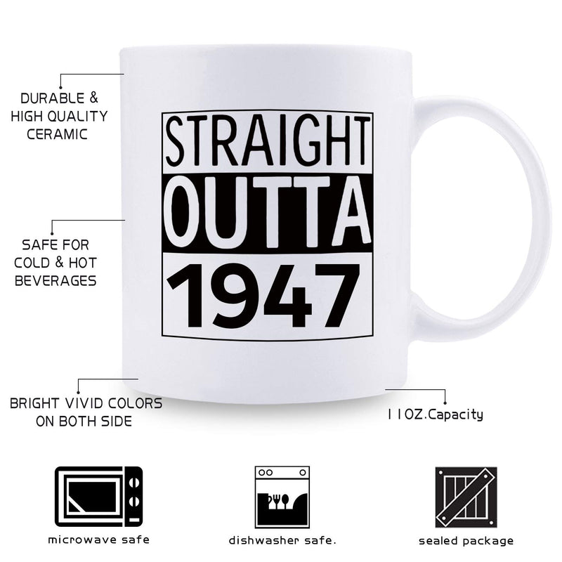 72nd Birthday Gifts for Women - 1947 Birthday Gifts for Women, 72 Years Old Birthday Gifts Coffee Mug for Mom, Wife, Friend, Sister, Her, Colleague, Coworker - 11oz