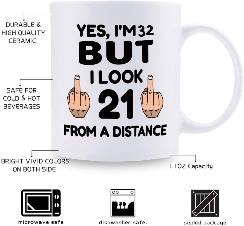 32nd Birthday Gifts for Women - 1987 Birthday Gifts for Women, 32 Years Old Birthday Gifts Coffee Mug for Mom, Wife, Friend, Sister, Her, Colleague, Coworker - 11oz