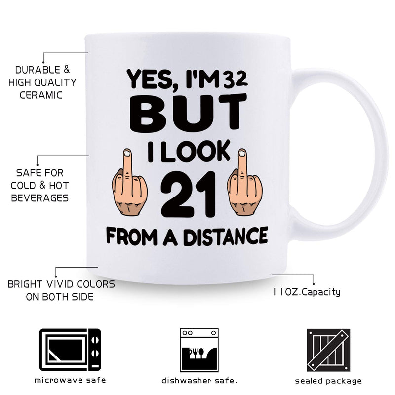 32nd Birthday Gifts for Men - 1987 Birthday Gifts for Men, 32 Years Old Birthday Gifts Coffee Mug for Dad, Husband, Friend, Brother, Him, Colleague, Coworker - 11oz