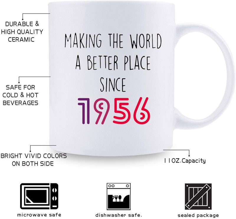 63rd Birthday Gifts for Women - 1956 Birthday Gifts for Women, 63 Years Old Birthday Gifts Coffee Mug for Mom, Wife, Friend, Sister, Her, Colleague, Coworker - 11oz