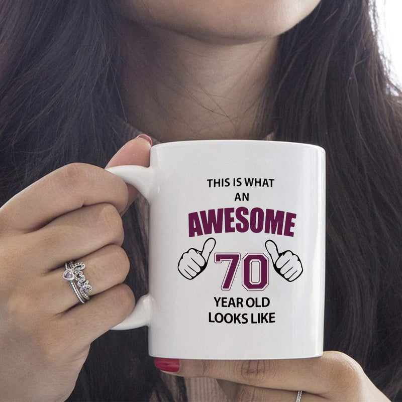 shefine 70th Birthday Gifts for Women - 1949 Birthday Gifts for Women, 70 Years Old Birthday Gifts Coffee Mug for Mom, Wife, Friend, Sister, Her, Colleague, Coworker - 11oz