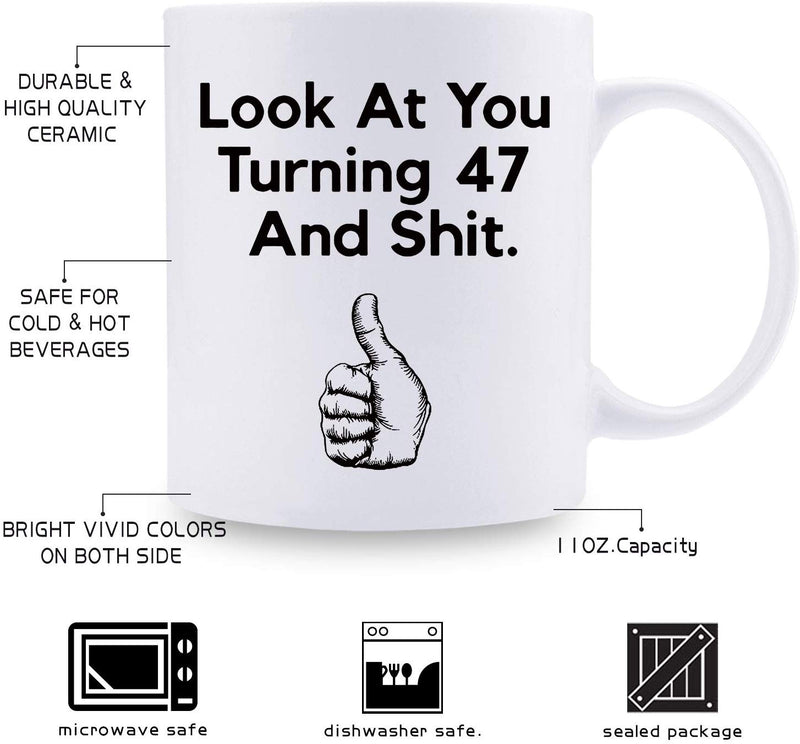 47th Birthday Gifts for Men - 1972 Birthday Gifts for Men, 47 Years Old Birthday Gifts Coffee Mug for Dad, Husband, Friend, Brother, Him, Colleague, Coworker - 11oz