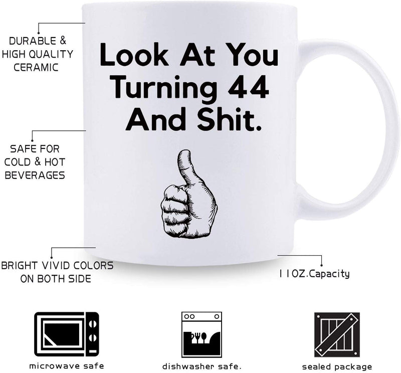 44th Birthday Gifts for Women - 1975 Birthday Gifts for Women, 44 Years Old Birthday Gifts Coffee Mug for Mom, Wife, Friend, Sister, Her, Colleague, Coworker - 11oz
