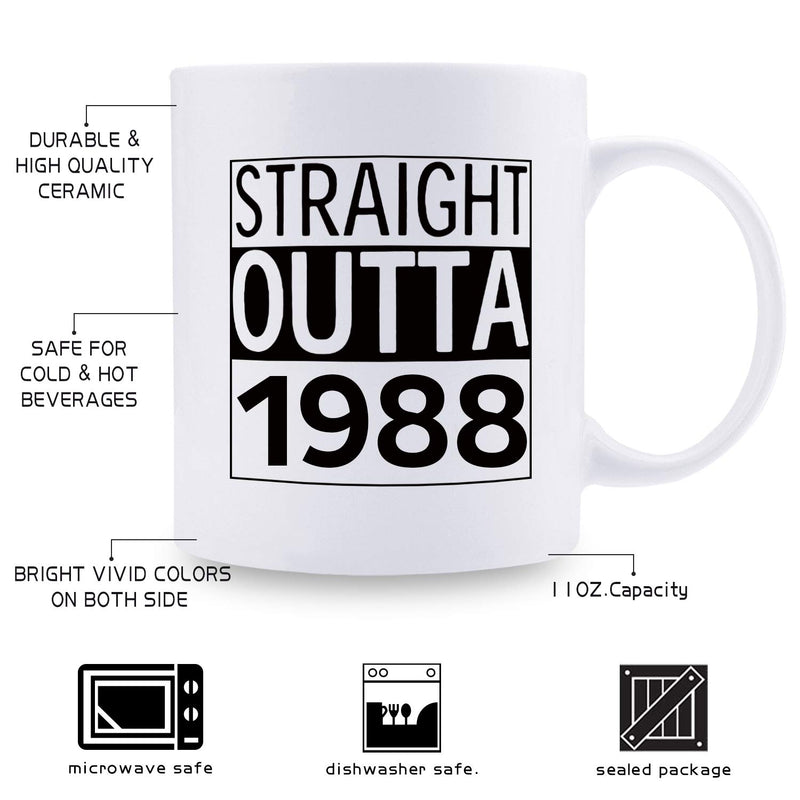 31st Birthday Gifts for Men - 1988 Birthday Gifts for Men, 31 Years Old Birthday Gifts Coffee Mug for Dad, Husband, Friend, Brother, Him, Colleague, Coworker - 11oz
