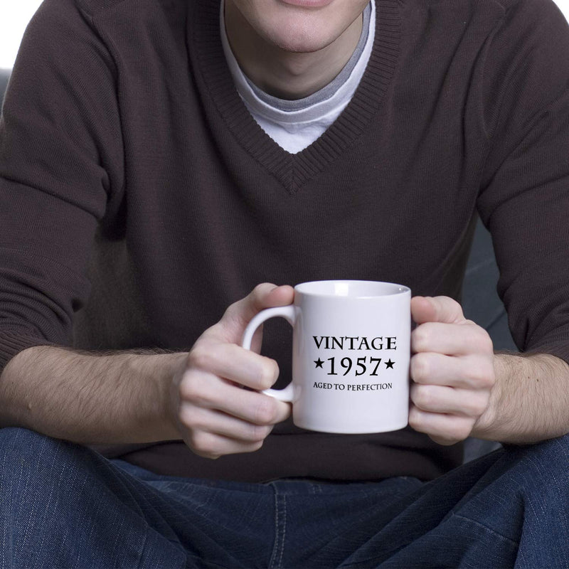 62nd Birthday Gifts for Men - 1957 Birthday Gifts for Men, 62 Years Old Birthday Gifts Coffee Mug for Dad, Husband, Friend, Brother, Him, Colleague, Coworker - 11oz