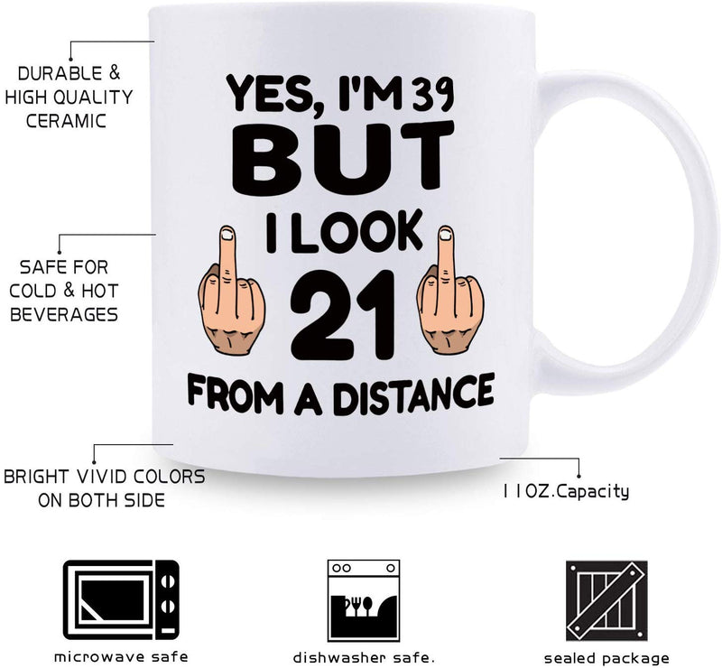39th Birthday Gifts for Men - 1980 Birthday Gifts for Men, 39 Years Old Birthday Gifts Coffee Mug for Dad, Husband, Friend, Brother, Him, Colleague, Coworker - 11oz