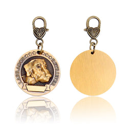 Chicdog Personalized Dog Tags for Dogs Engraved, Pet ID Tags with Name and Phone Number.Copper Alloy Embossed Pet Tag with Holder for Small Medium Large Dogs
