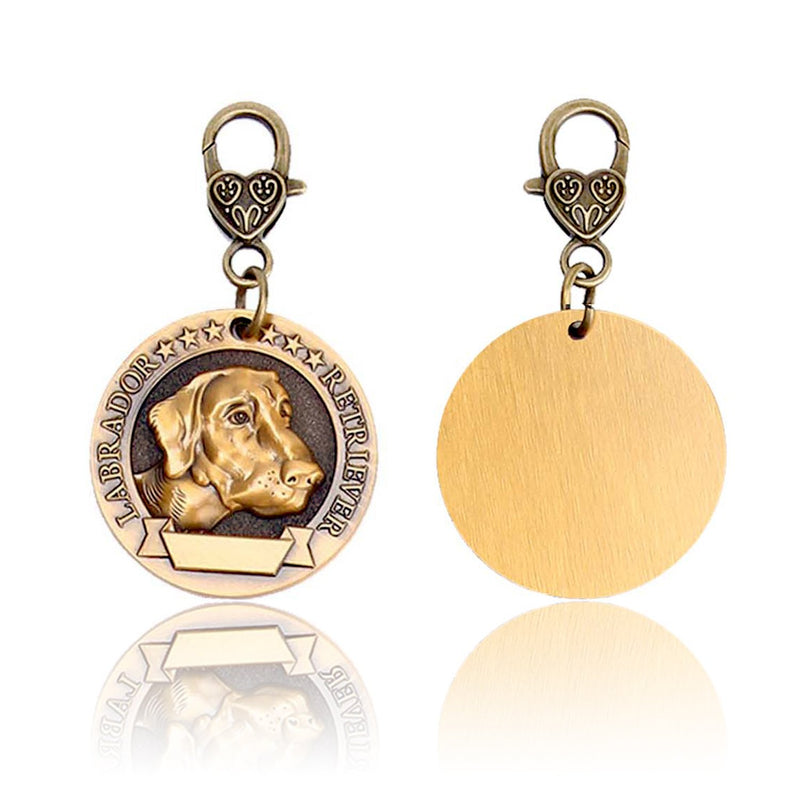 Chicdog Personalized Dog Tags for Dogs Engraved, Pet ID Tags with Name and Phone Number.Copper Alloy Embossed Pet Tag with Holder for Small Medium Large Dogs