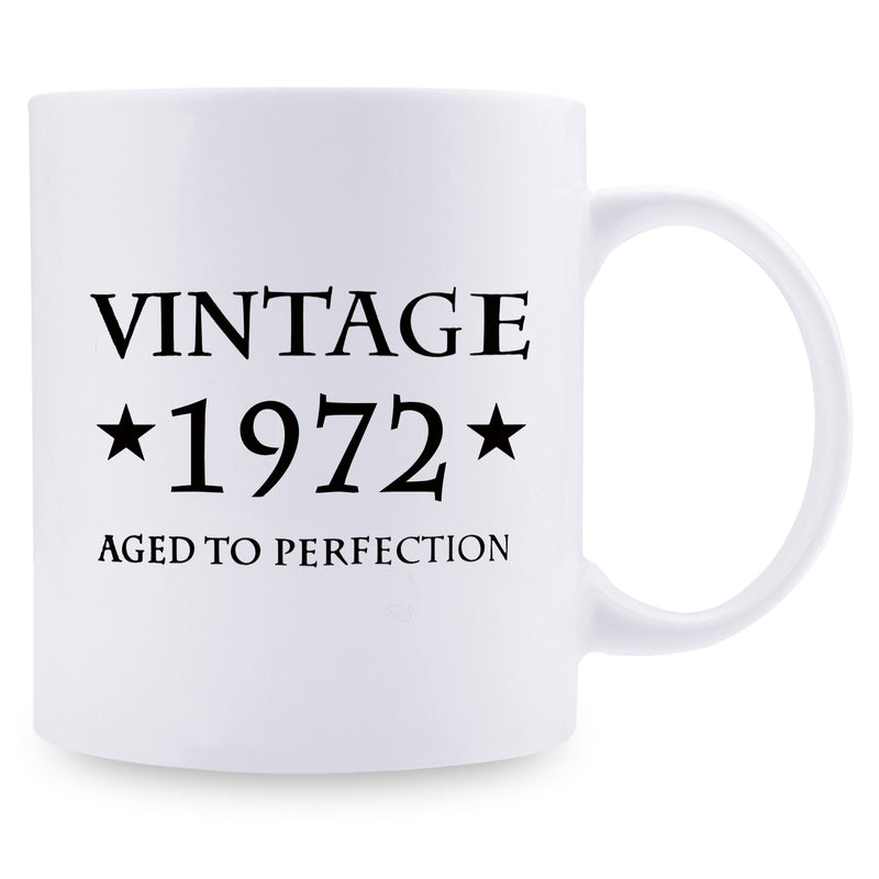 47th Birthday Gifts for Women - 1972 Birthday Gifts for Women, 47 Years Old Birthday Gifts Coffee Mug for Mom, Wife, Friend, Sister, Her, Colleague, Coworker - 11oz